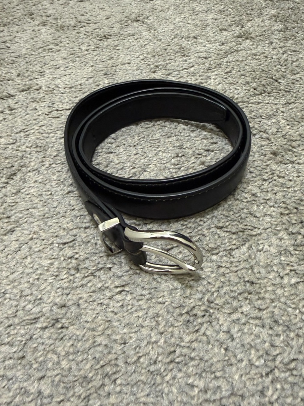 black belt with silver buckle